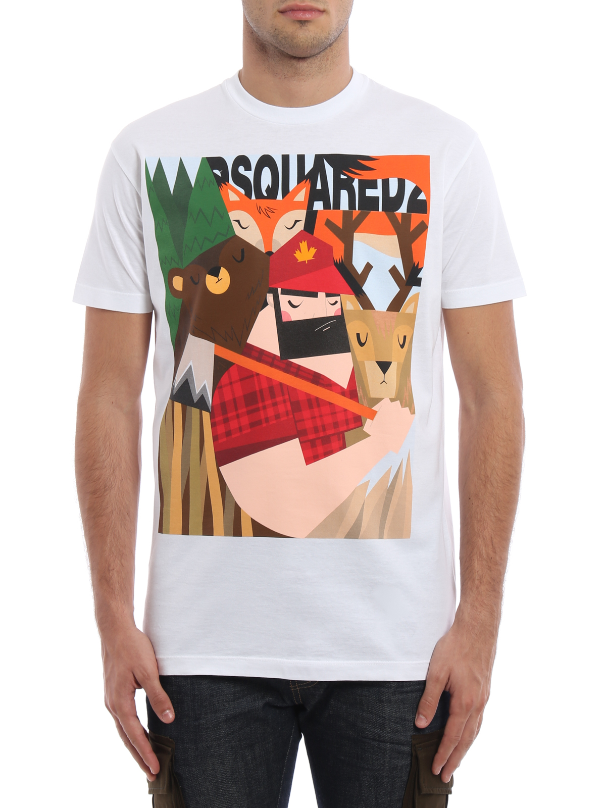 T-shirts Dsquared2 - Lumberjack and animal print Tee - S71GD0561S22427100