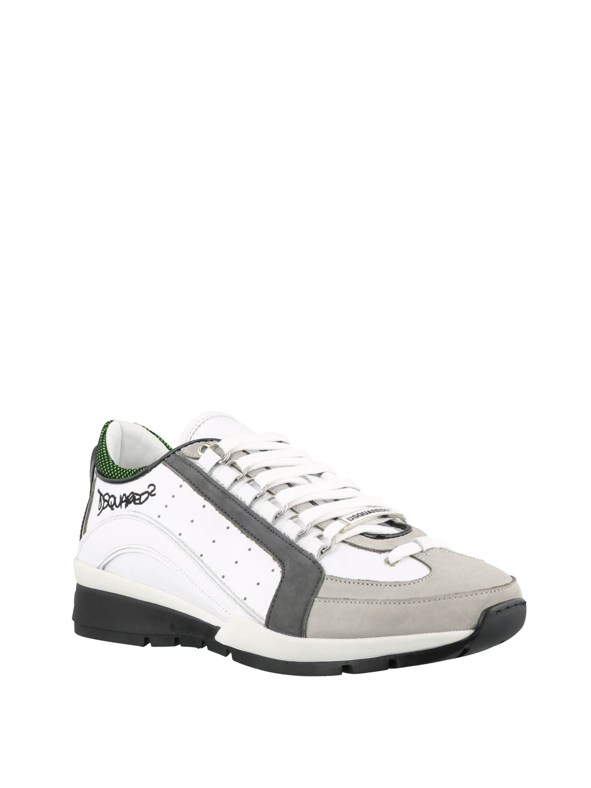551 white and grey leather sneakers 