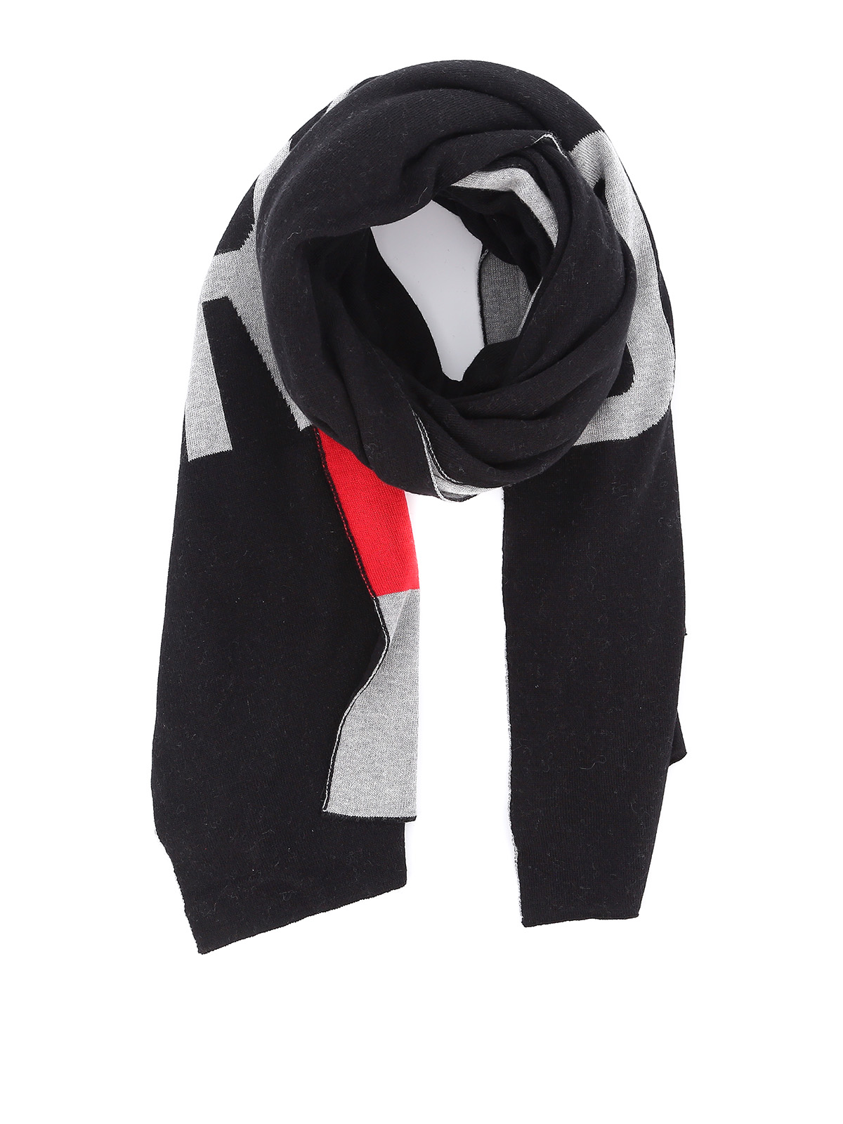 Scarves Dsquared2 - Logo black cashmere scarf - KNM003313M021092124