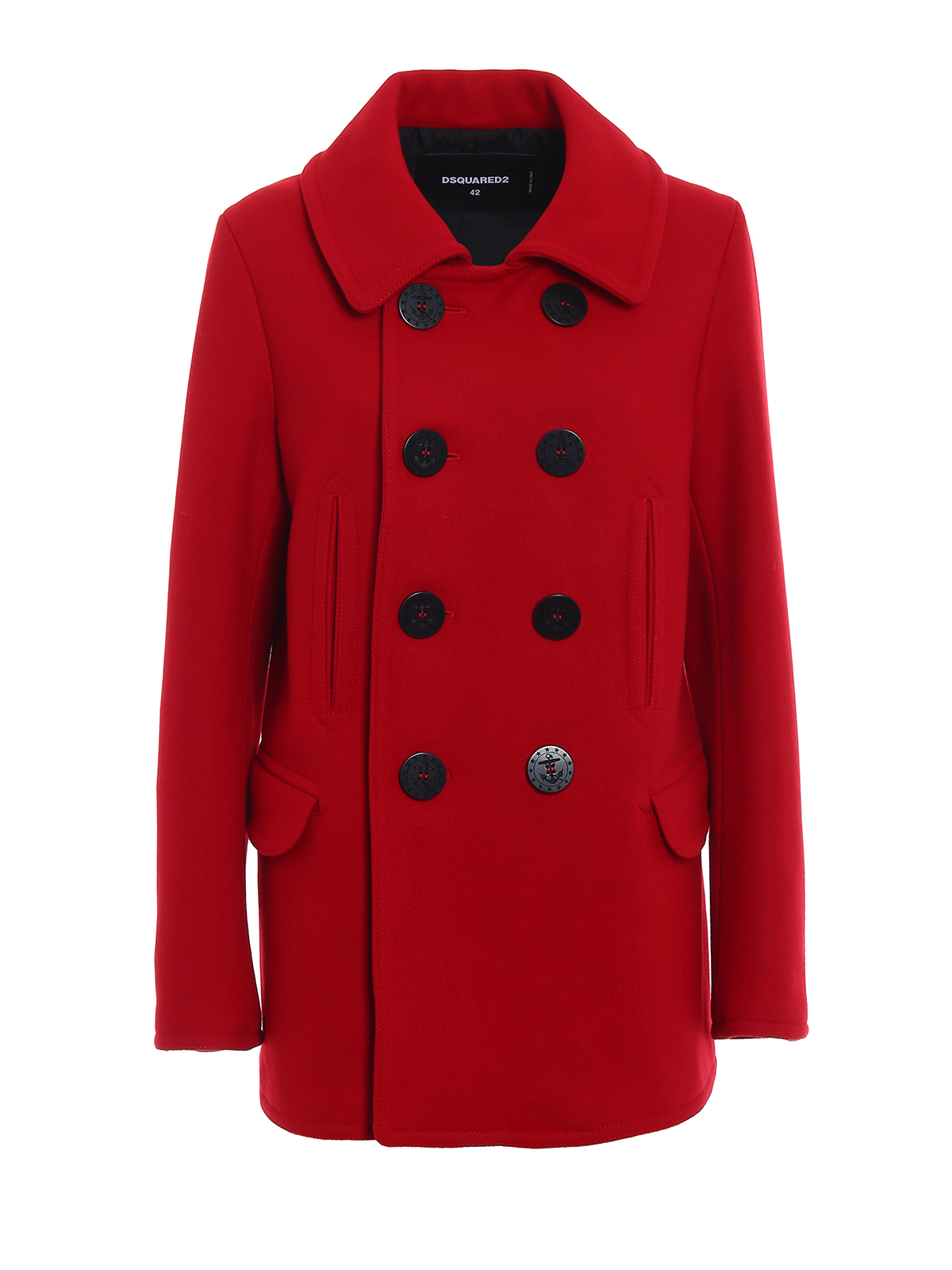 Short coats Dsquared2 - Double-breasted wool blend pea coat ...