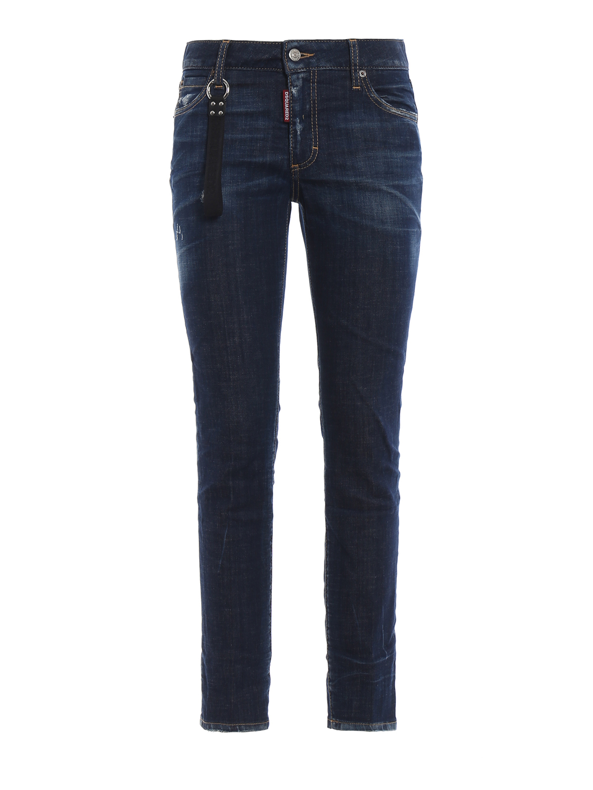 Skinny Jeans Dsquared2 Runaway Straight Crop Dark Blue Jeans S75lb0120s30342470