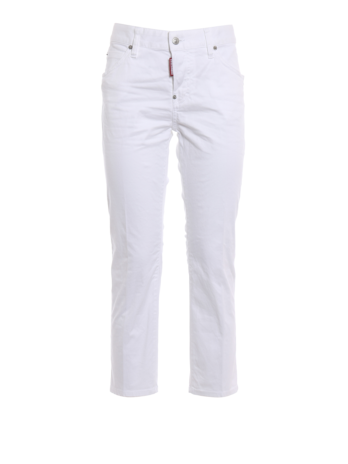 white cropped straight jeans