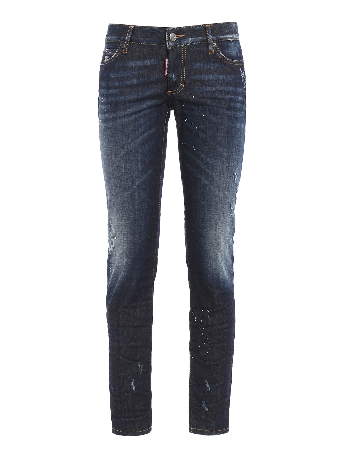 Straight leg jeans Dsquared2 - Jennifer scraped and spotted jeans ...