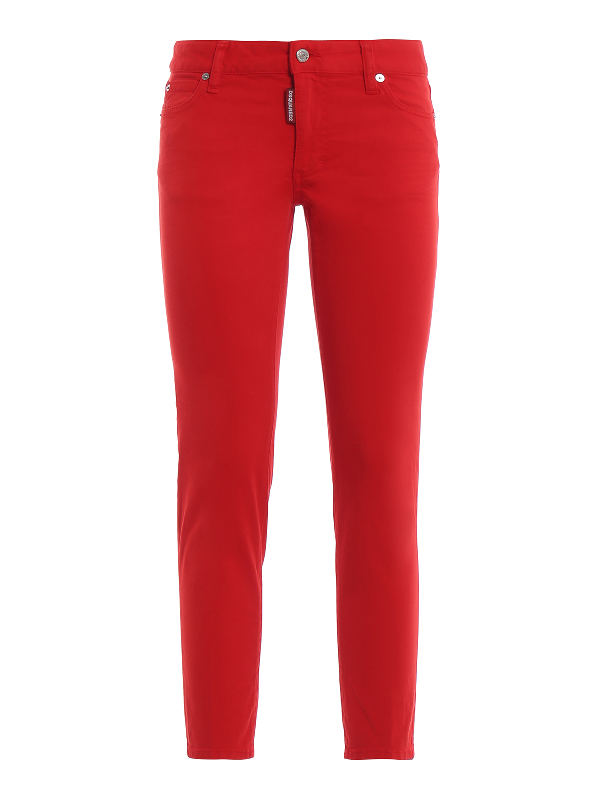 Straight leg jeans Dsquared2 - Red medium waist cropped twiggy jeans ...