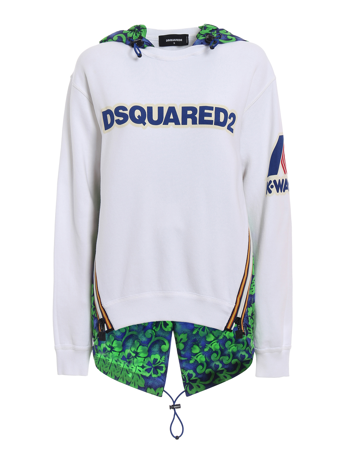 Dsquared2 - K-Way white sweat nylon hoodie - Sweatshirts & Sweaters ...