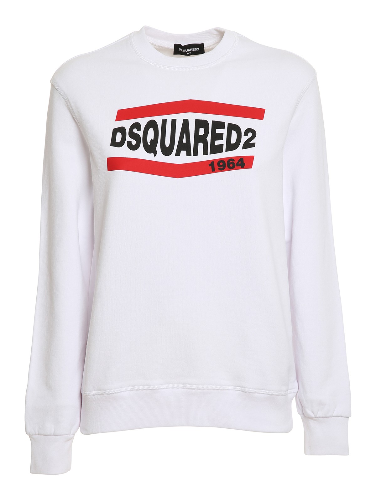 Dsquared2 Logo Print Cotton Sweatshirt In White