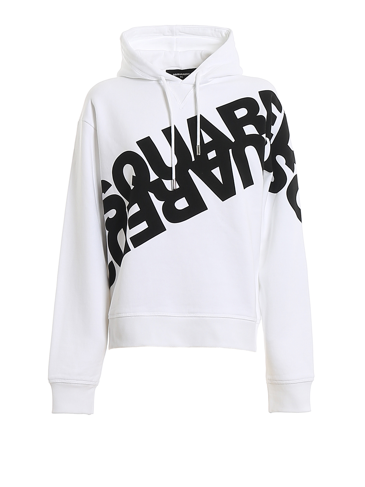 DSQUARED2 MIRRORED LOGO COTTON HOODIE