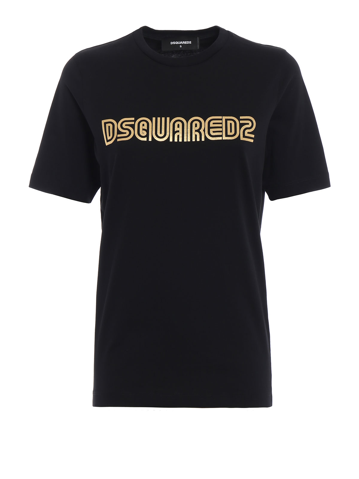 Dsquared2 - Gold logo print black T 