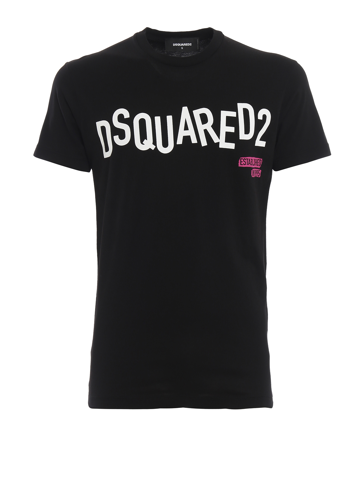 T-shirts Dsquared2 - Logo lettering black cotton T-shirt ...