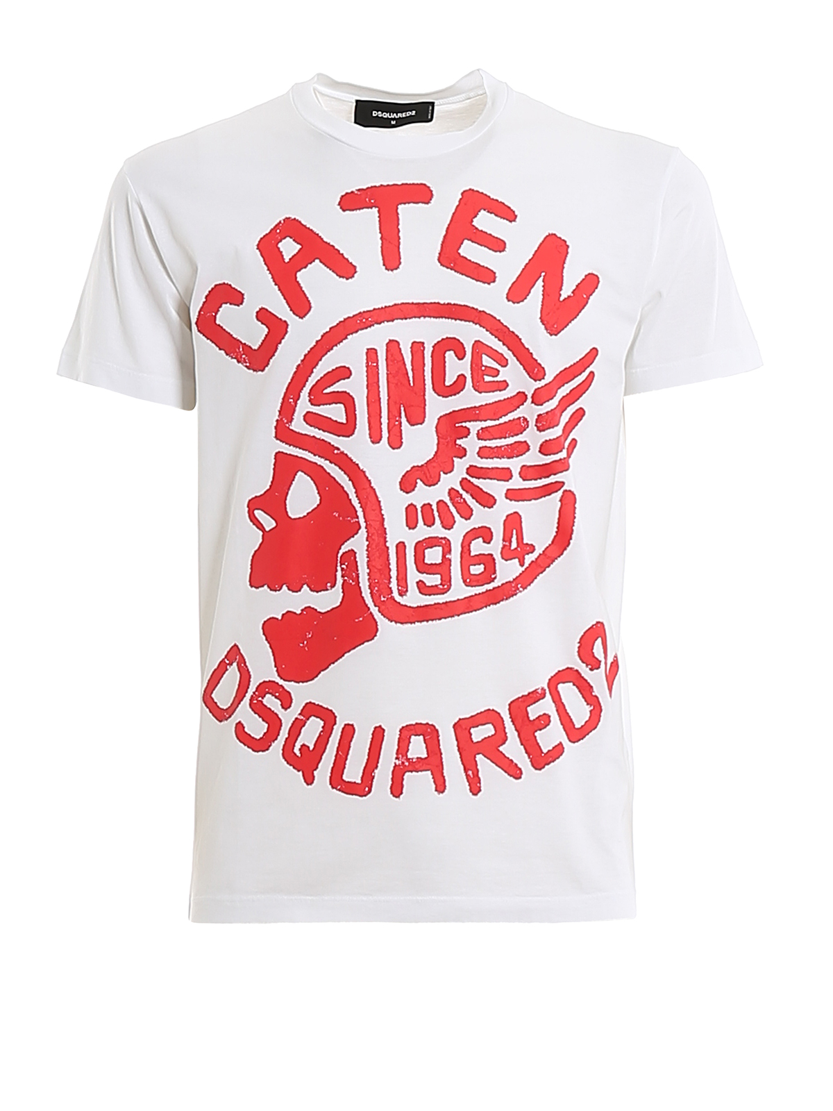 DSQUARED2 PRINTED WHITE JERSEY T-SHIRT