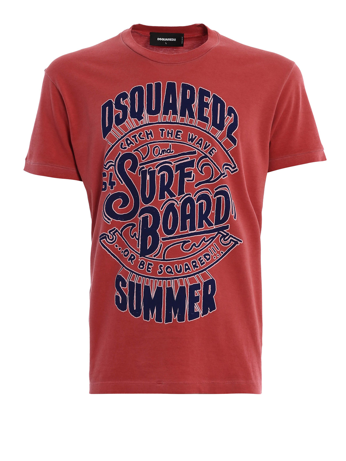 Pool code Drastisch T-shirts Dsquared2 - Surf Board print cotton T-shirt - S71GD0338S22427308