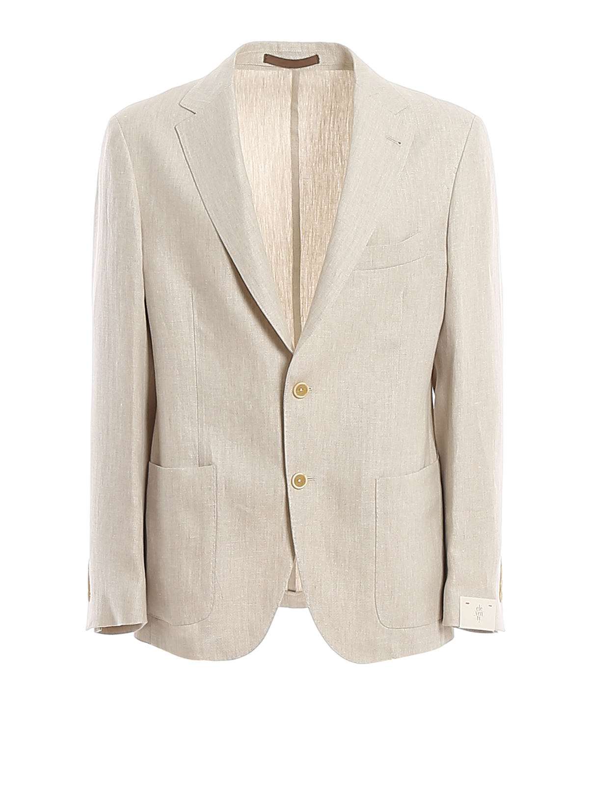 KLJR Men Linen Flap Pockets Solid Two Button Slim Fit Lapel Casual Jackets Coat Blazer