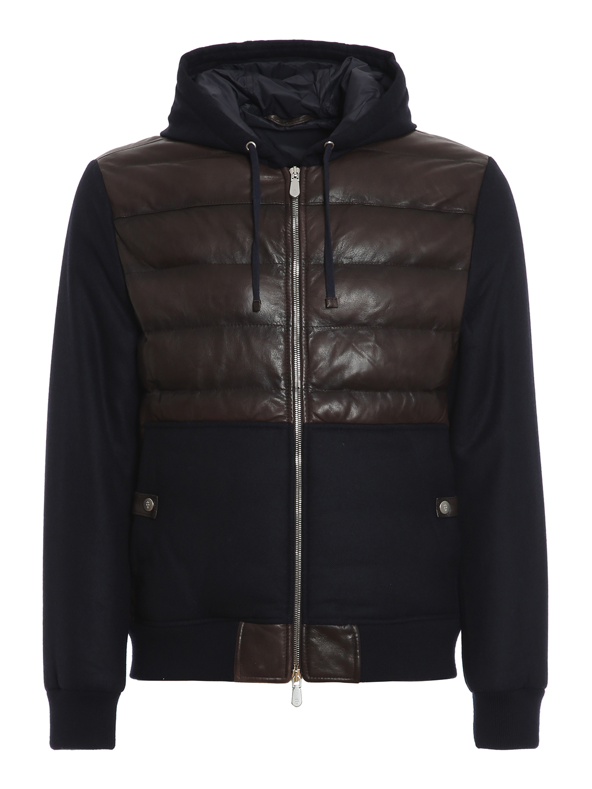 Eleventy - Napa-wool blend puffer jacket - leather jacket ...