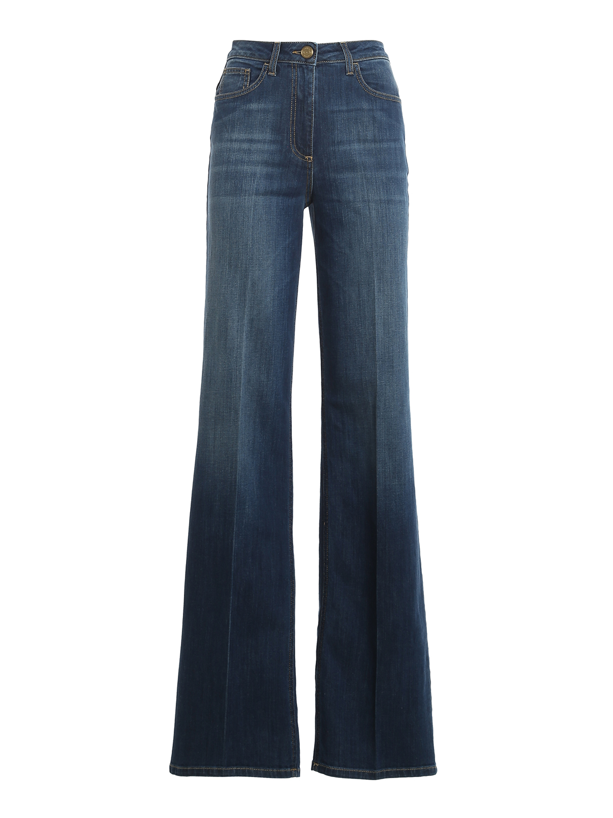 Elisabetta Franchi - Stretch denim palazzo jeans - flared jeans ...