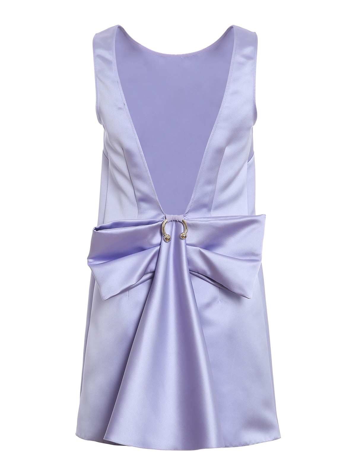 Abiti da cocktail Elisabetta Franchi - Abito in raso con piercing e fiocco  - AB96011E2Q38