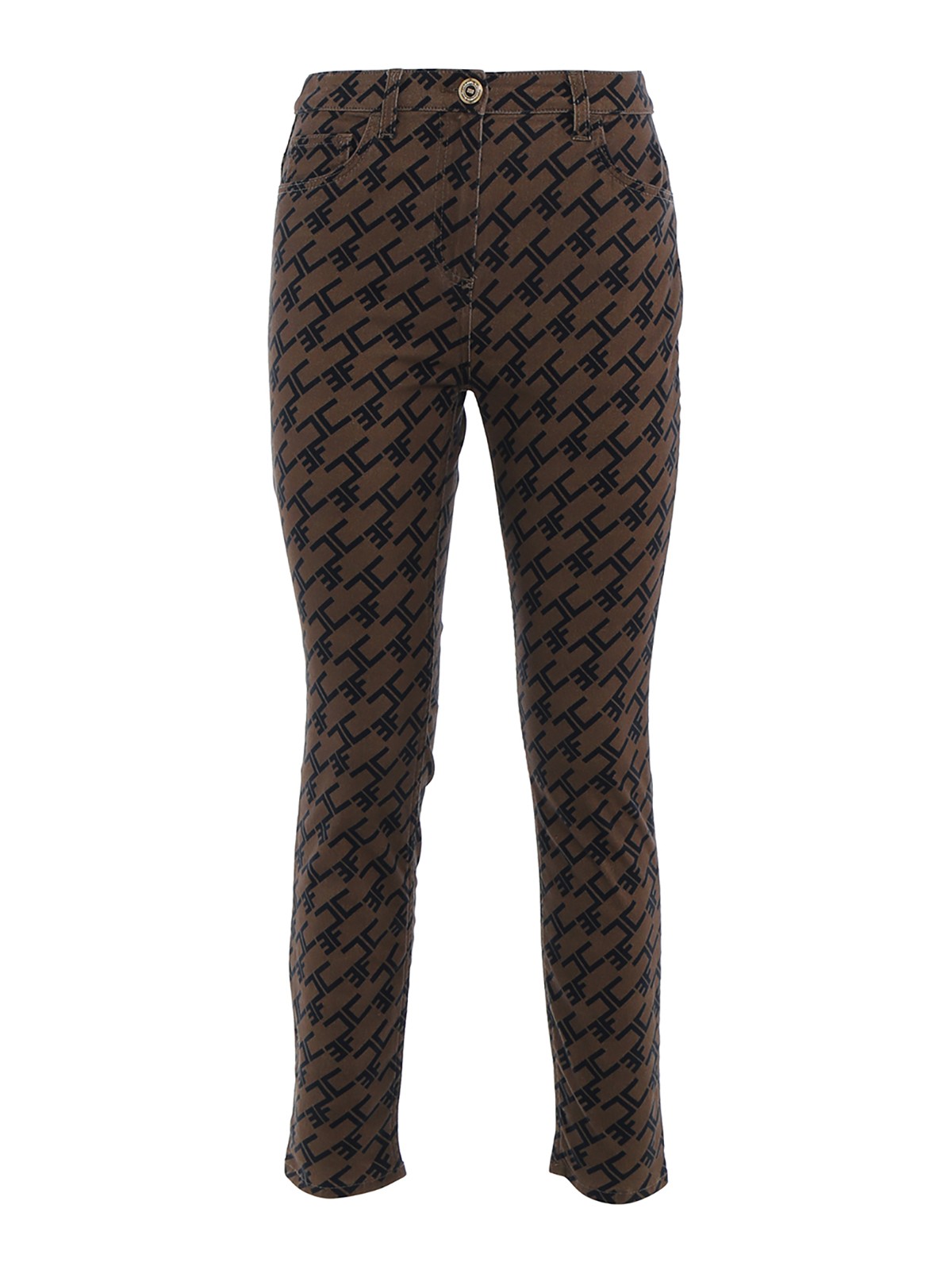 Skinny jeans Elisabetta Franchi - Monogram printed jeans - PJ90S06E2W51