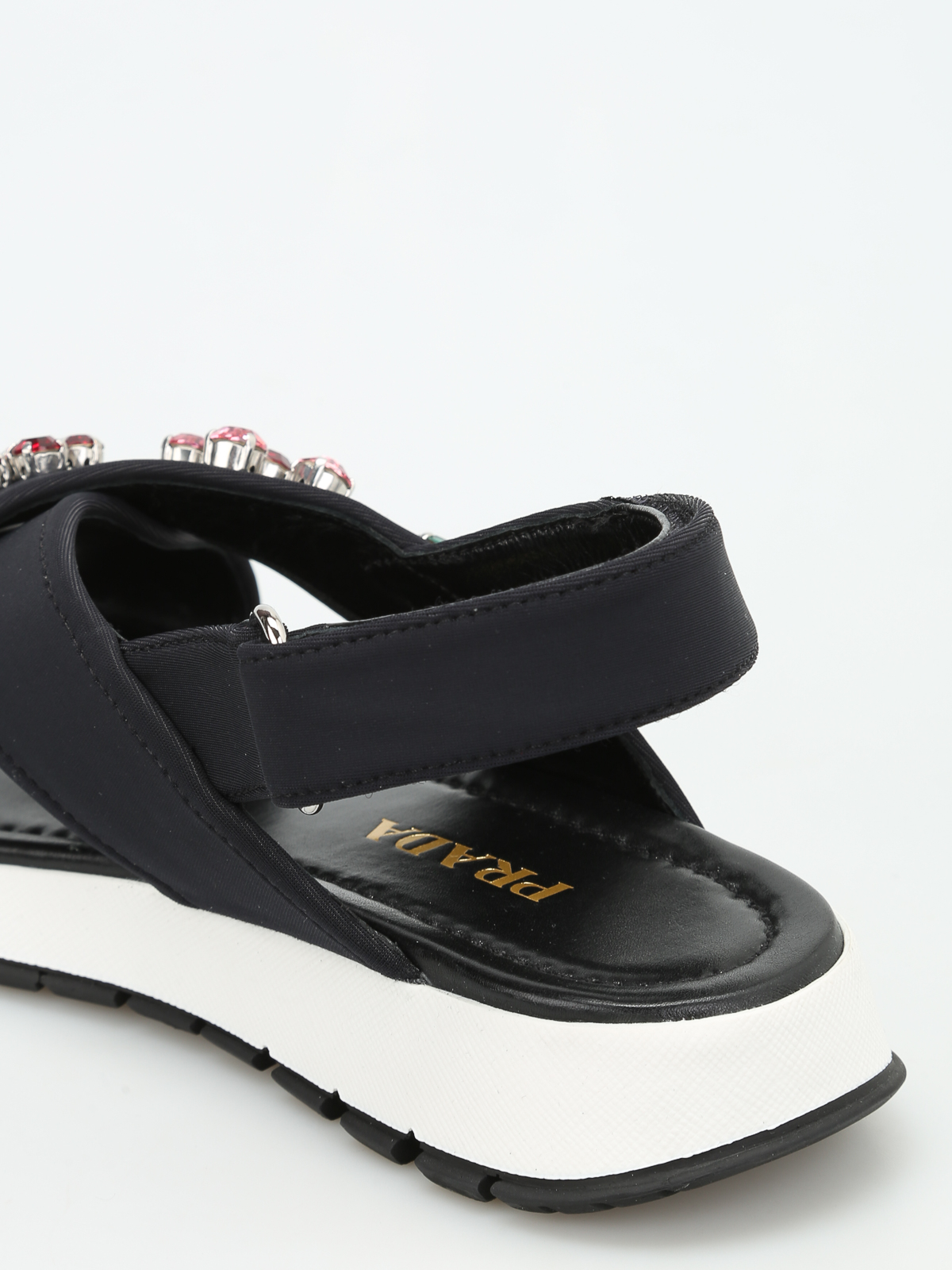 Sandals Prada - Embellished neoprene sandals - 1X642H30KF0T79 