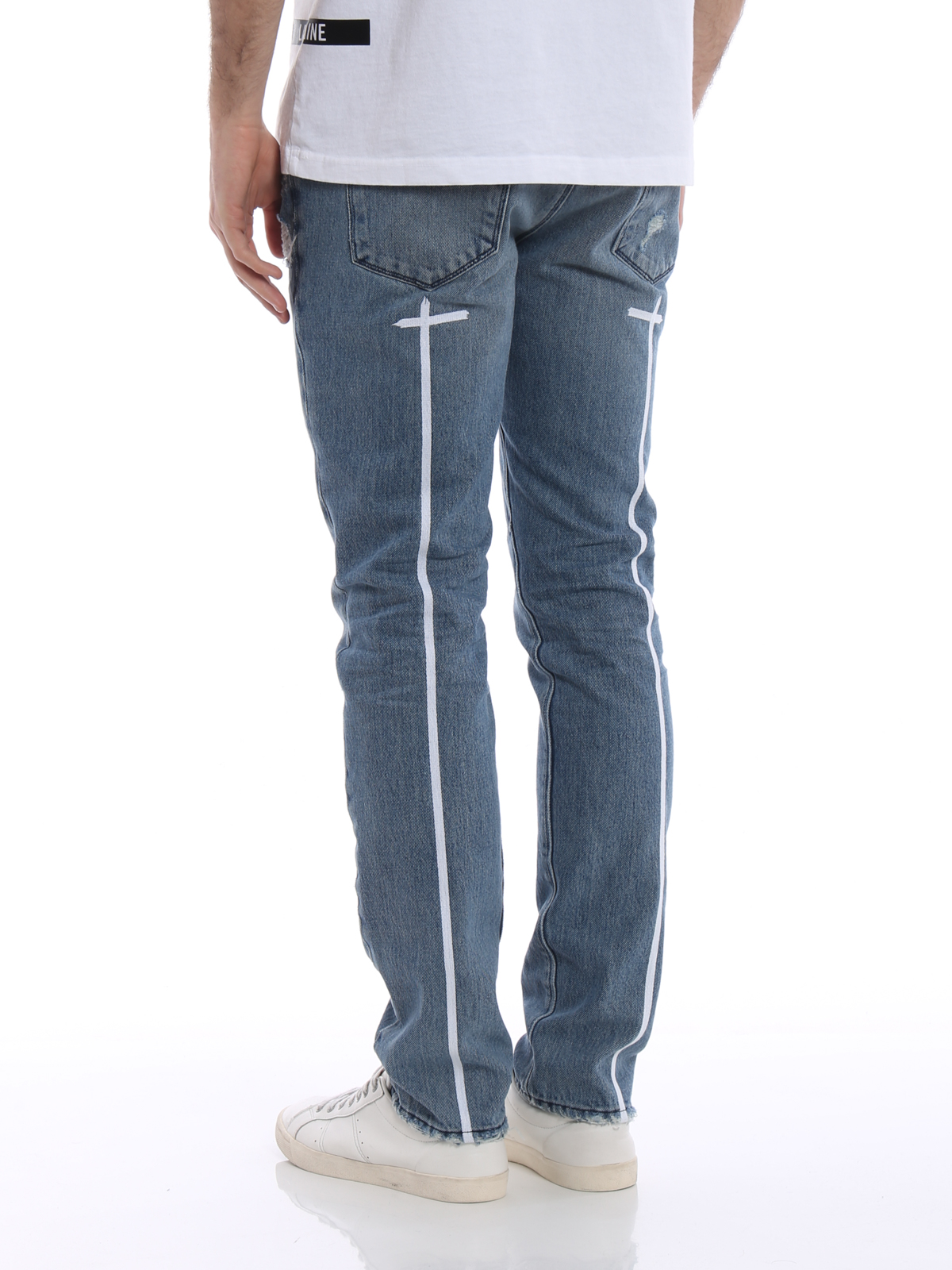 Sluipmoordenaar Adverteerder Civiel Straight leg jeans Rta - Embroidered original blue jeans -  MH71323ORGBLORIBLU