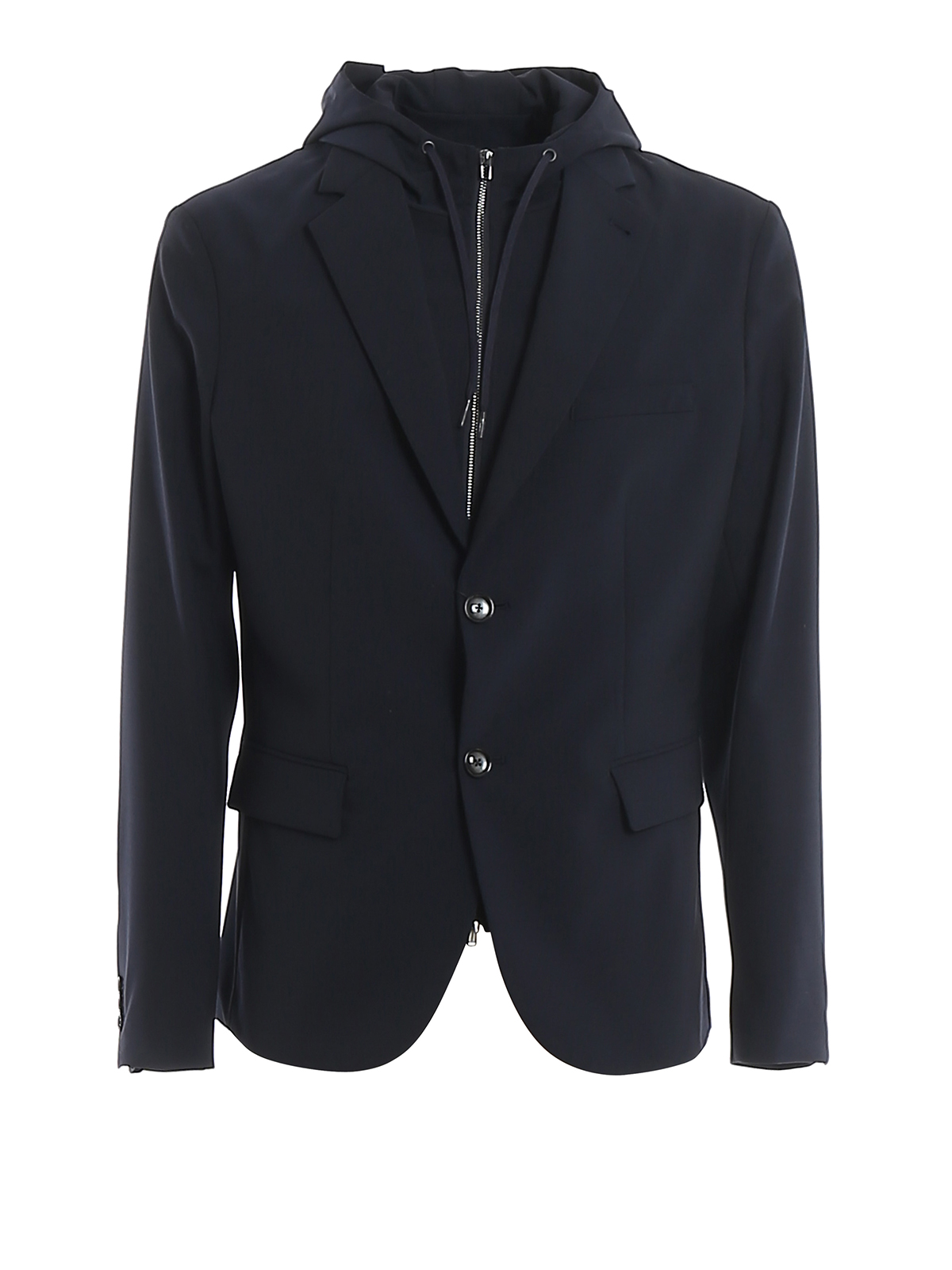 EMPORIO ARMANI WOOL BLAZER WITH REMOVABLE DOUBLE FRONT