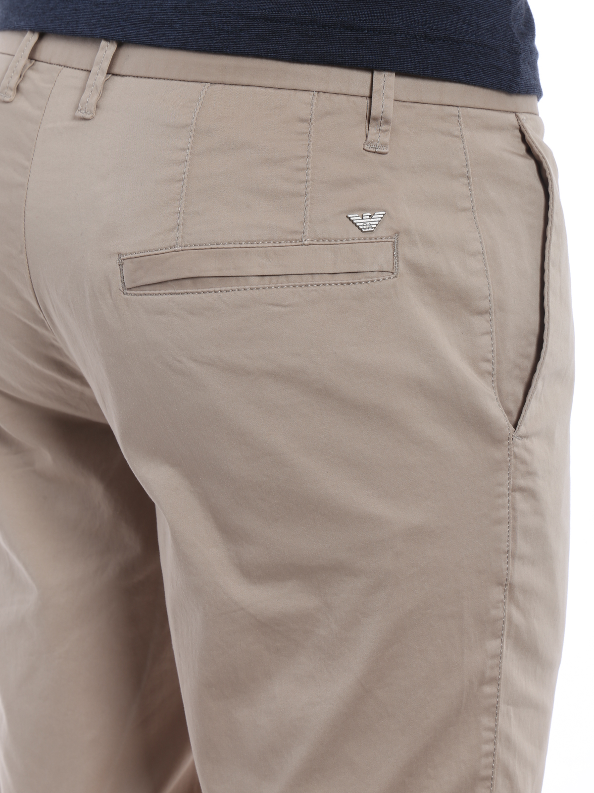 Casual trousers Emporio Armani - Beige stretch cotton chino trousers -  3Z1P151NEDZ0109