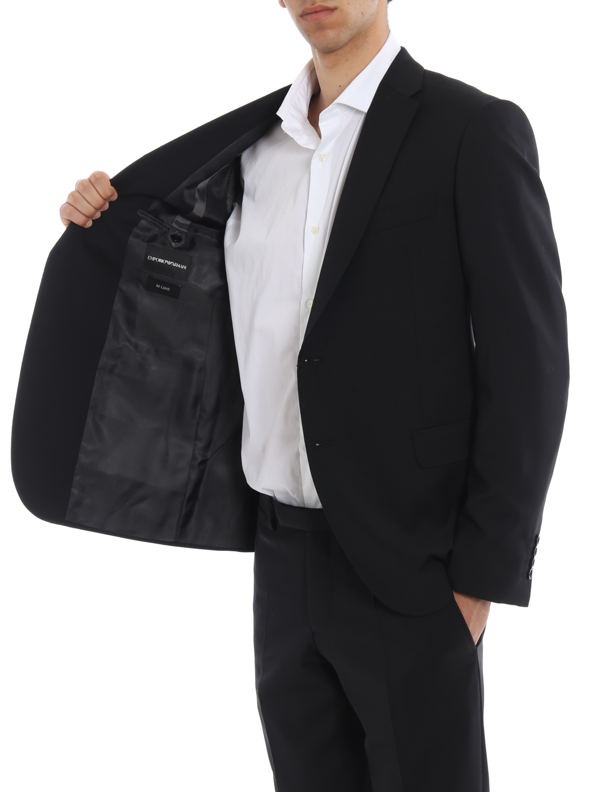 Formal suits Emporio Armani - Black wool gauze tailored suit -  W1VMET01504999