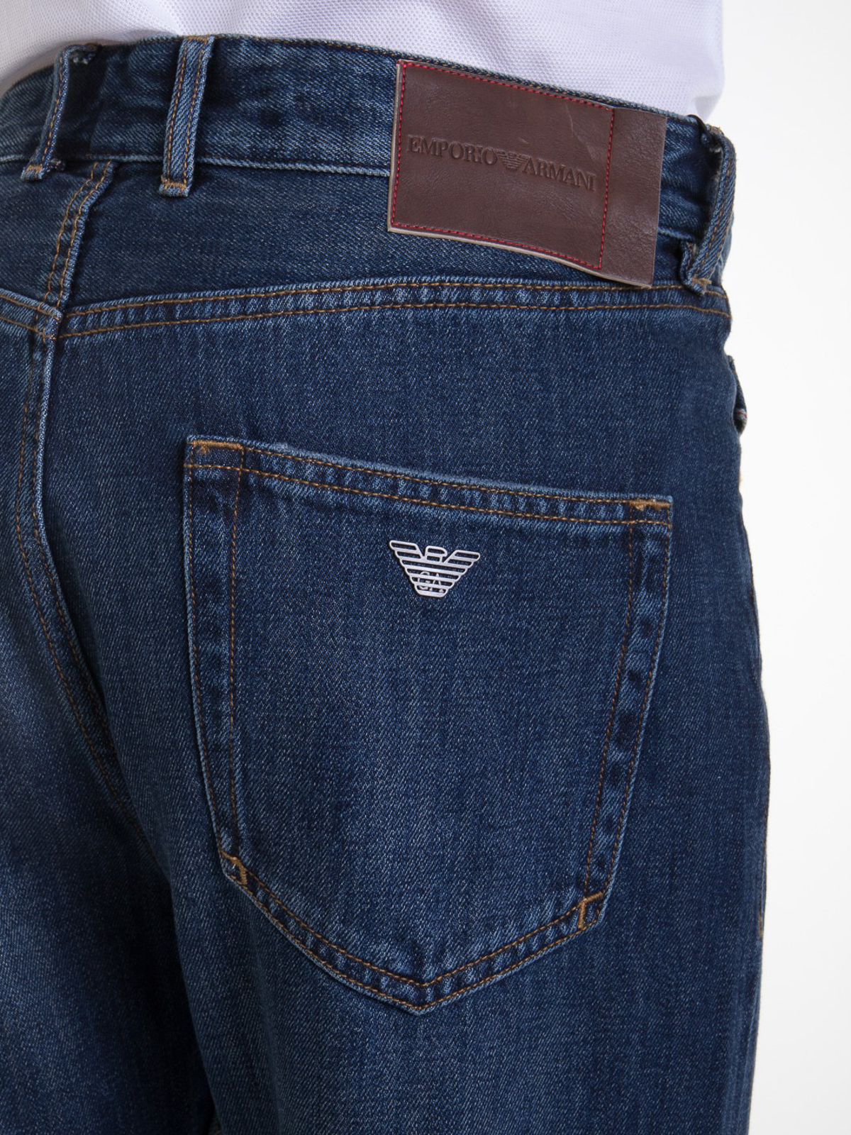 Straight leg jeans Emporio Armani - Five-pocket cotton jeans ...