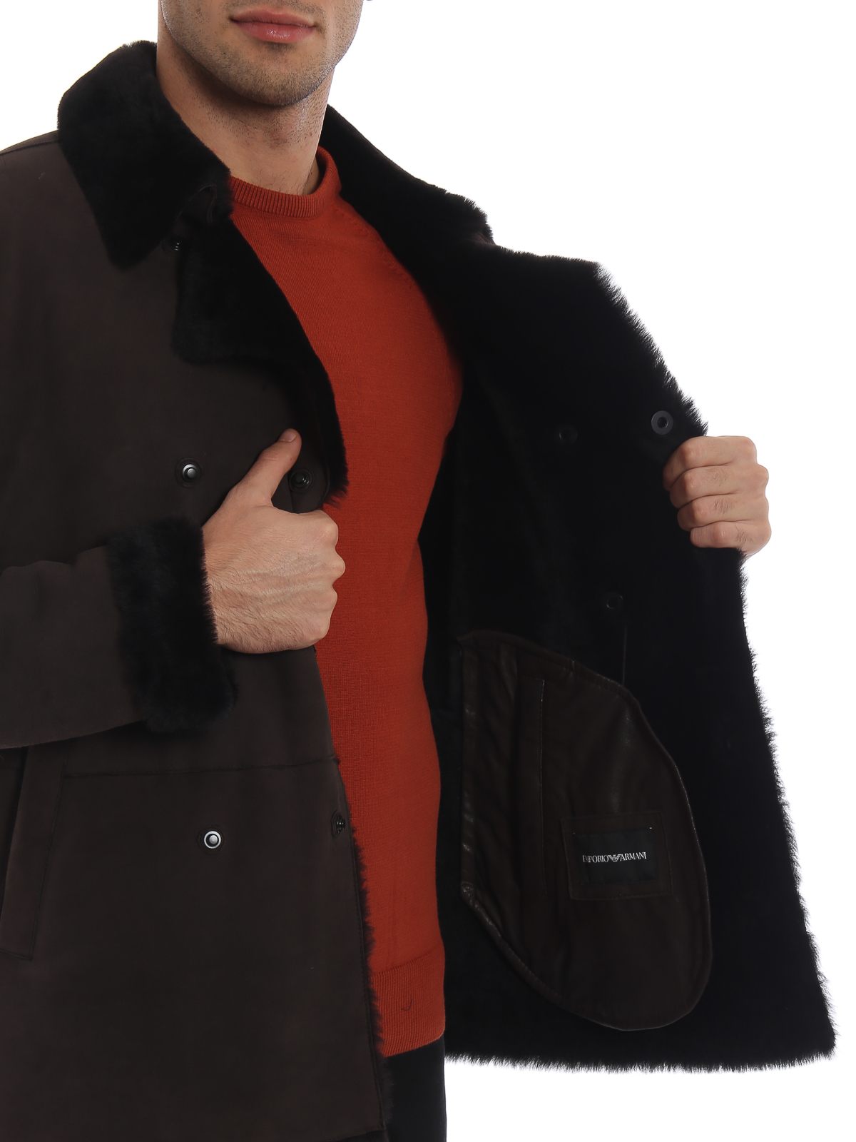 Leather jacket Emporio Armani - Shearling jacket - 11G02P11P19475
