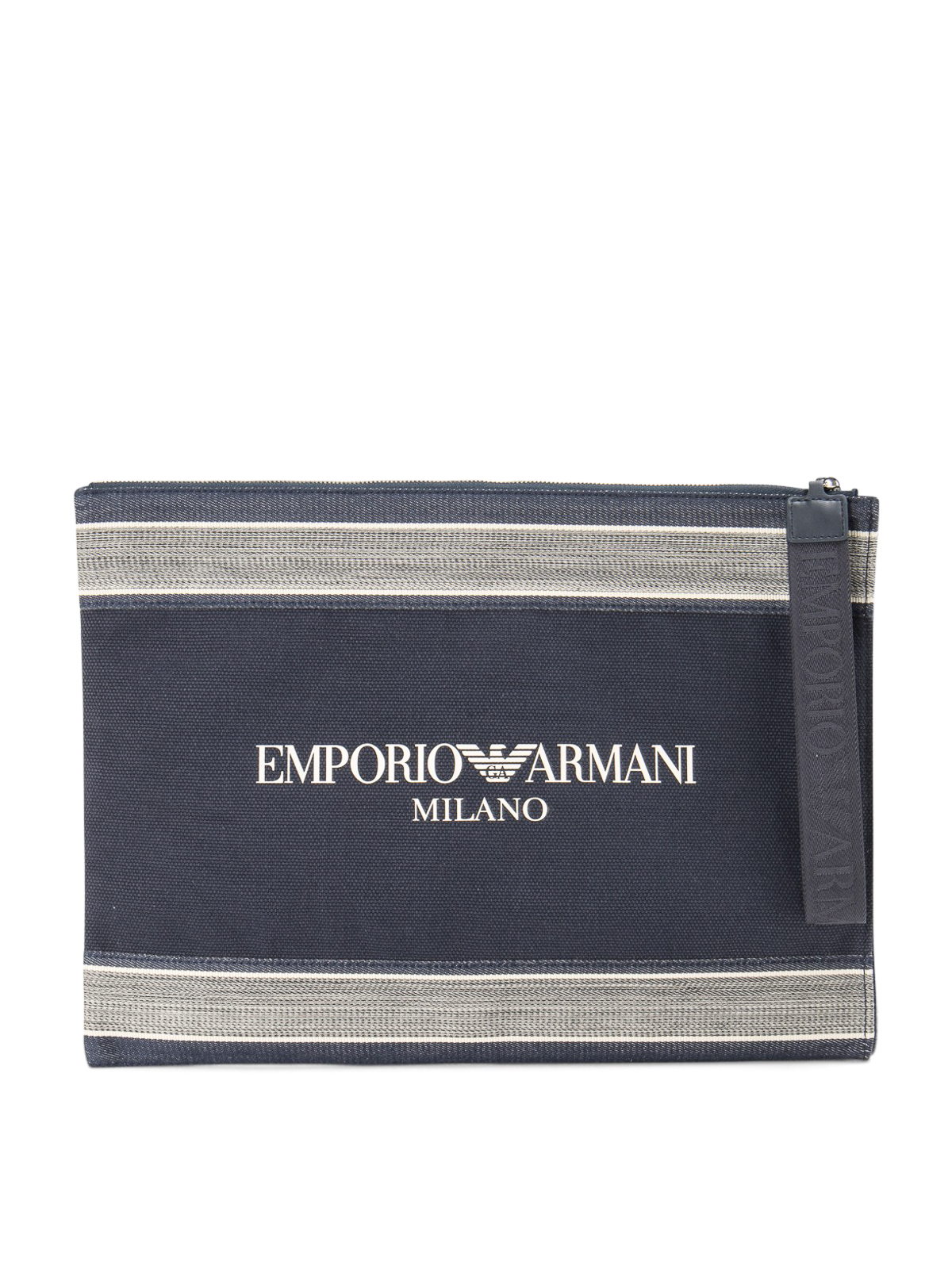 Clutches Emporio Armani - Blue branded canvas clutch - 6H1U011NBAZ0199