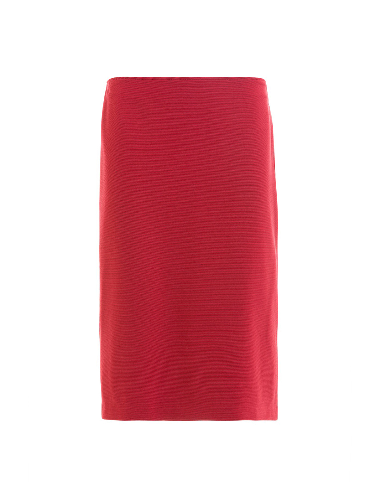 Knee Length Skirts Midi Emporio Armani Red Ribbed Viscose Blend Pencil Skirt 6z2n6b2jcfz0341