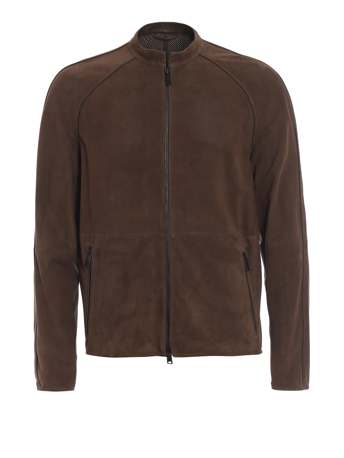 emporio armani brown suede jacket
