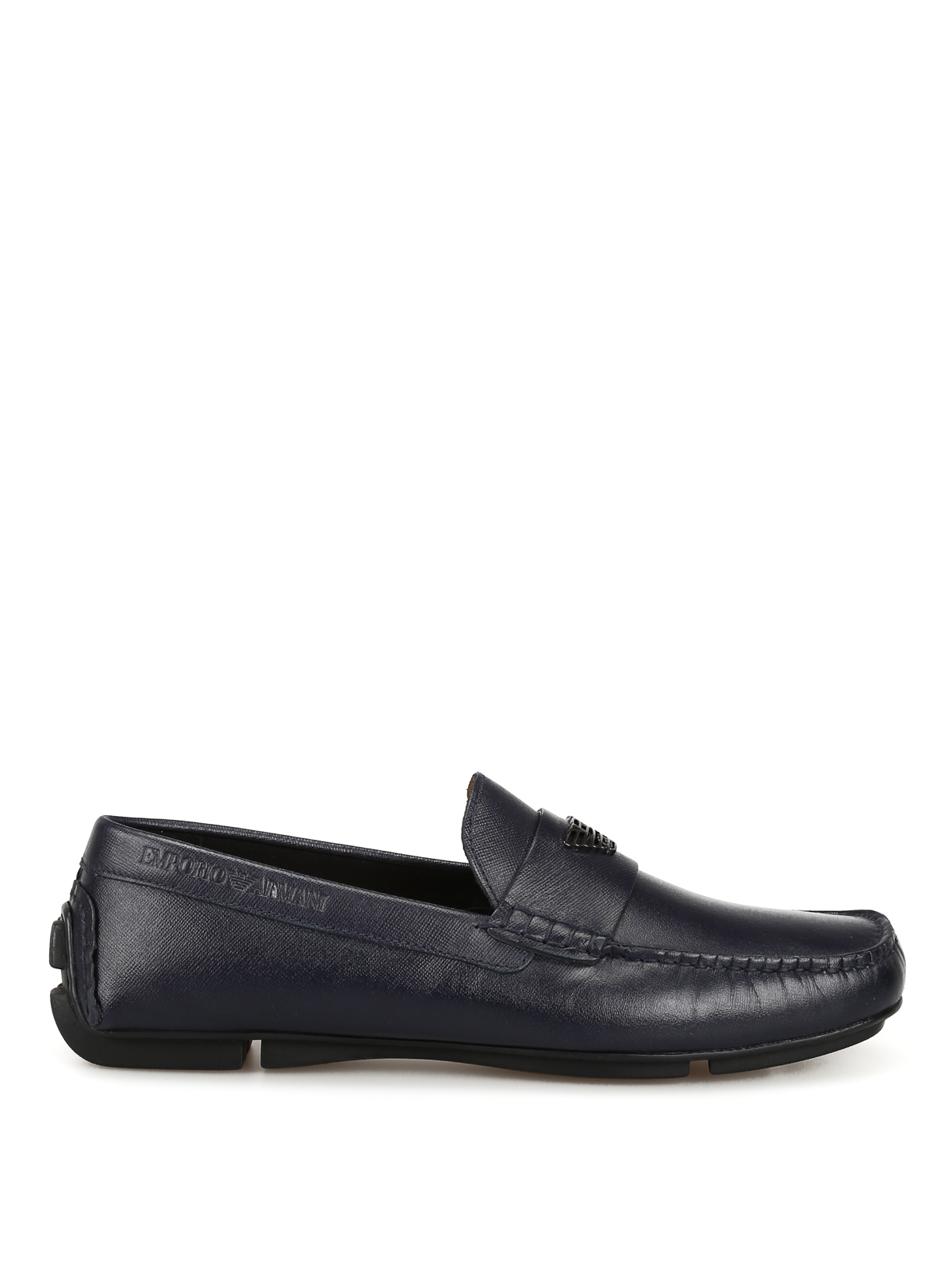 Loafers & Slippers Emporio Armani - Saffiano leather driver loafers ...