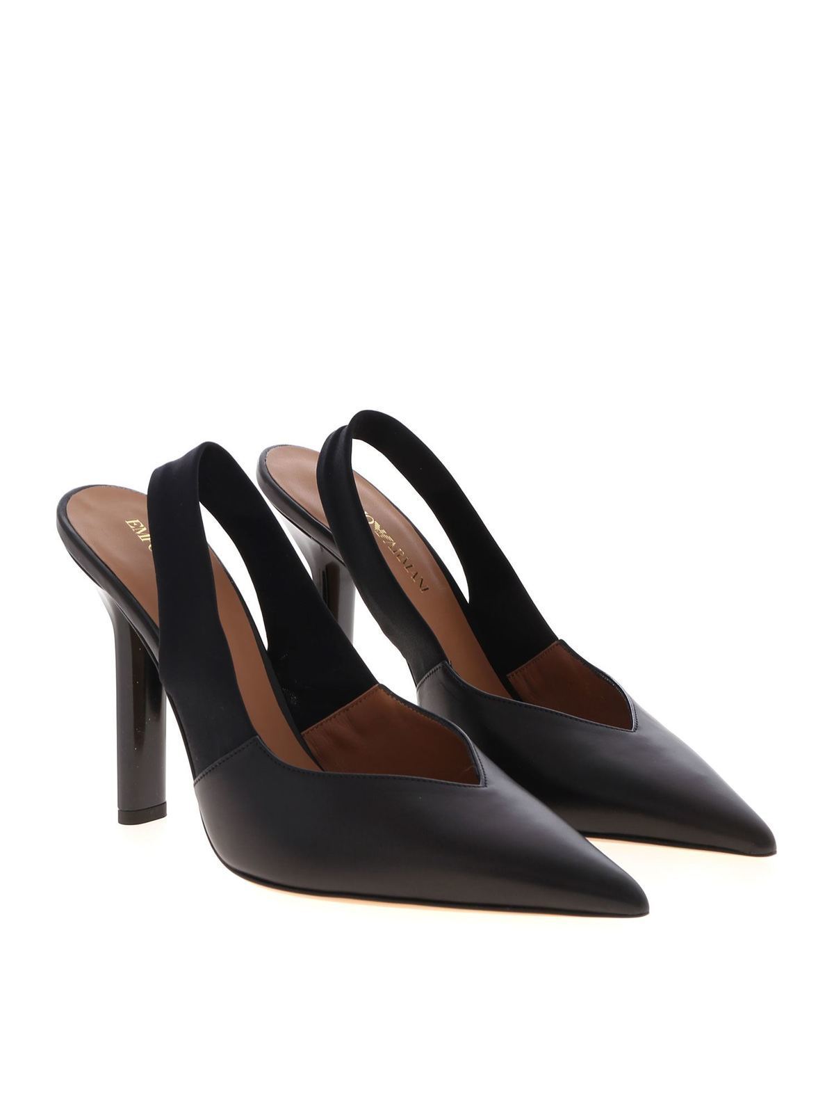 Court shoes Emporio Armani - Black leather pumps - X3E377XM338K001