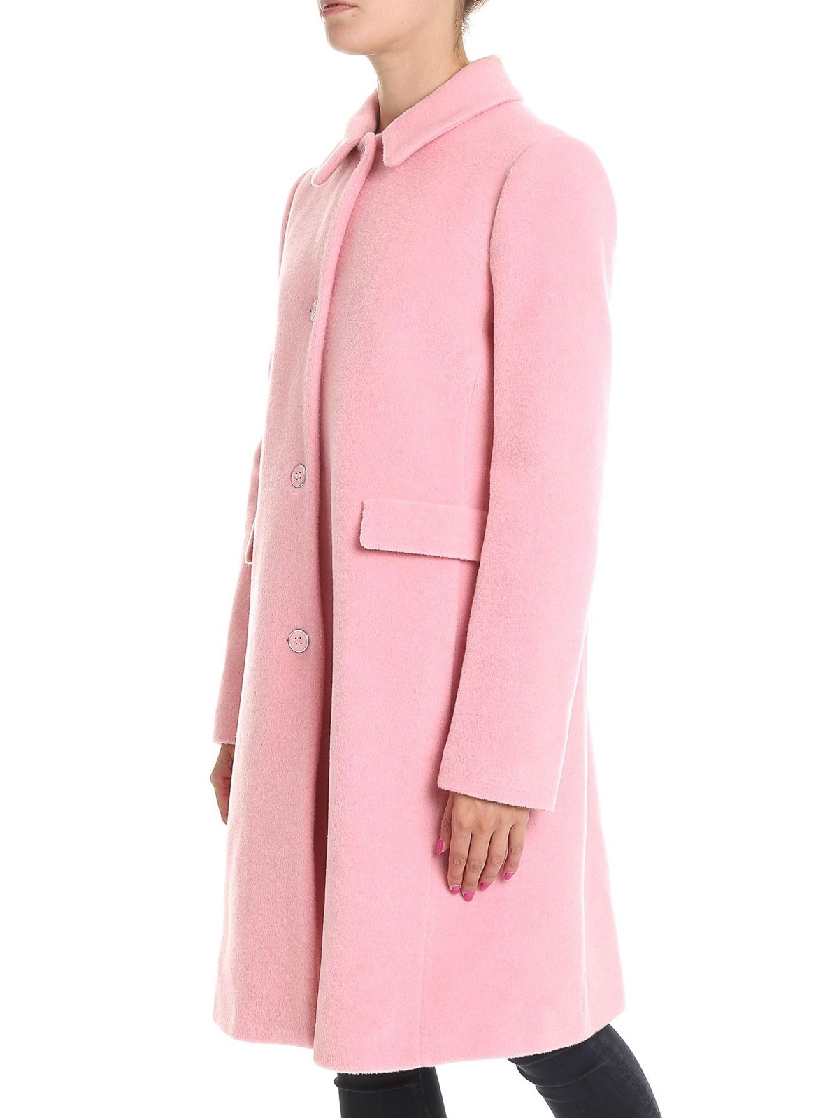 armani pink fur coat