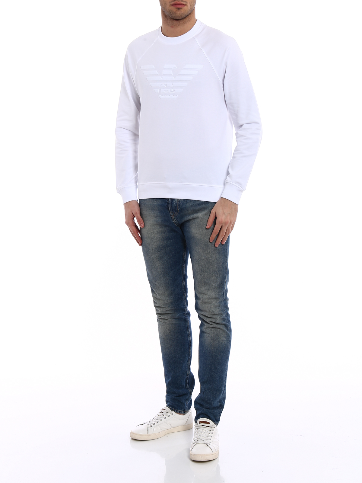 white armani sweatshirt
