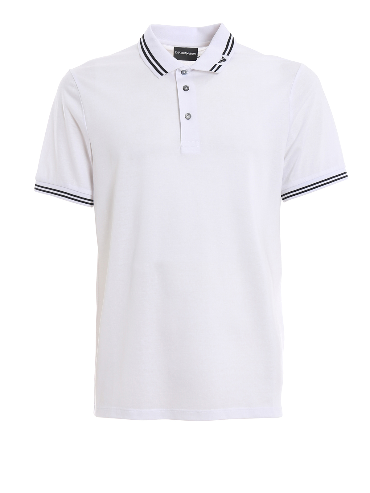 Polo shirts Emporio Armani - Branded collar white polo shirt ...