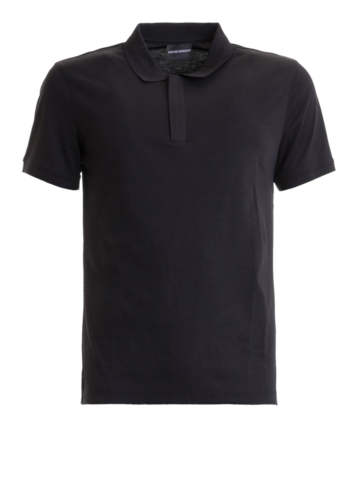 Emporio Armani - Jersey polo shirt with hidden zip - polo shirts ...