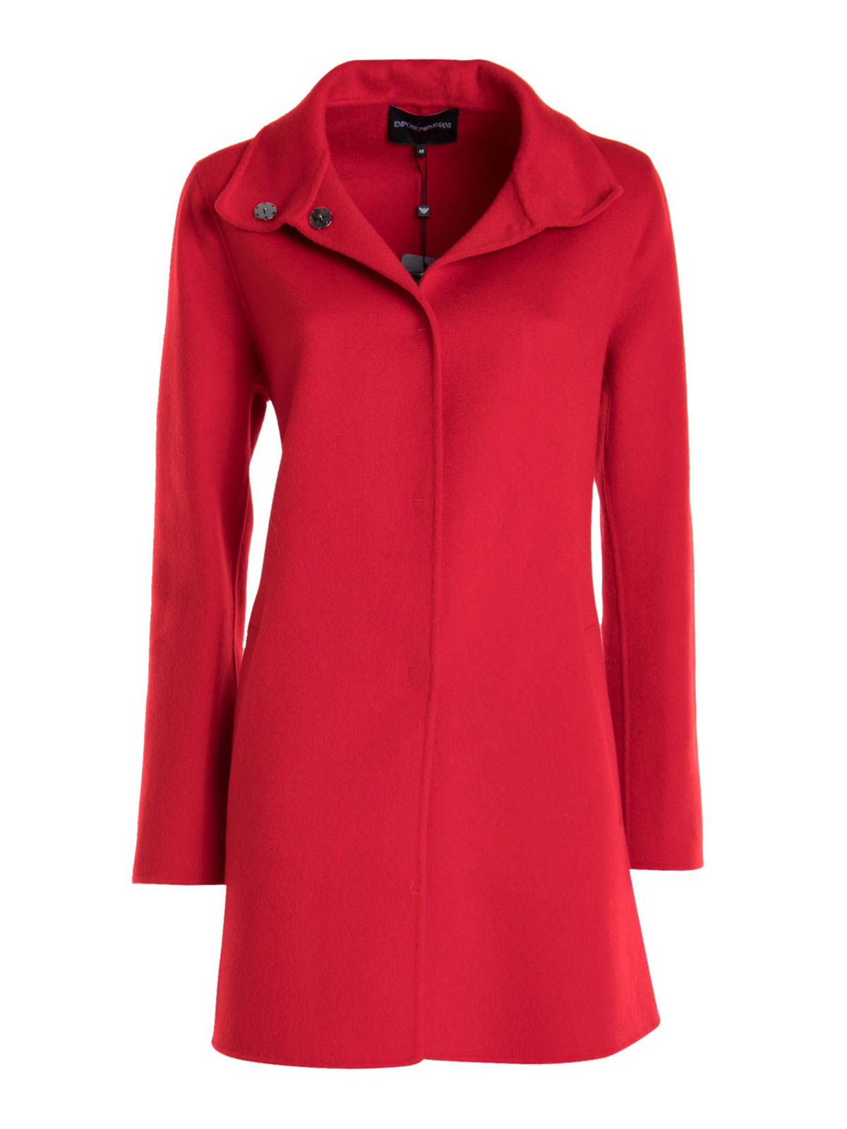 High neck cashmere coat | Woman | Emporio Armani