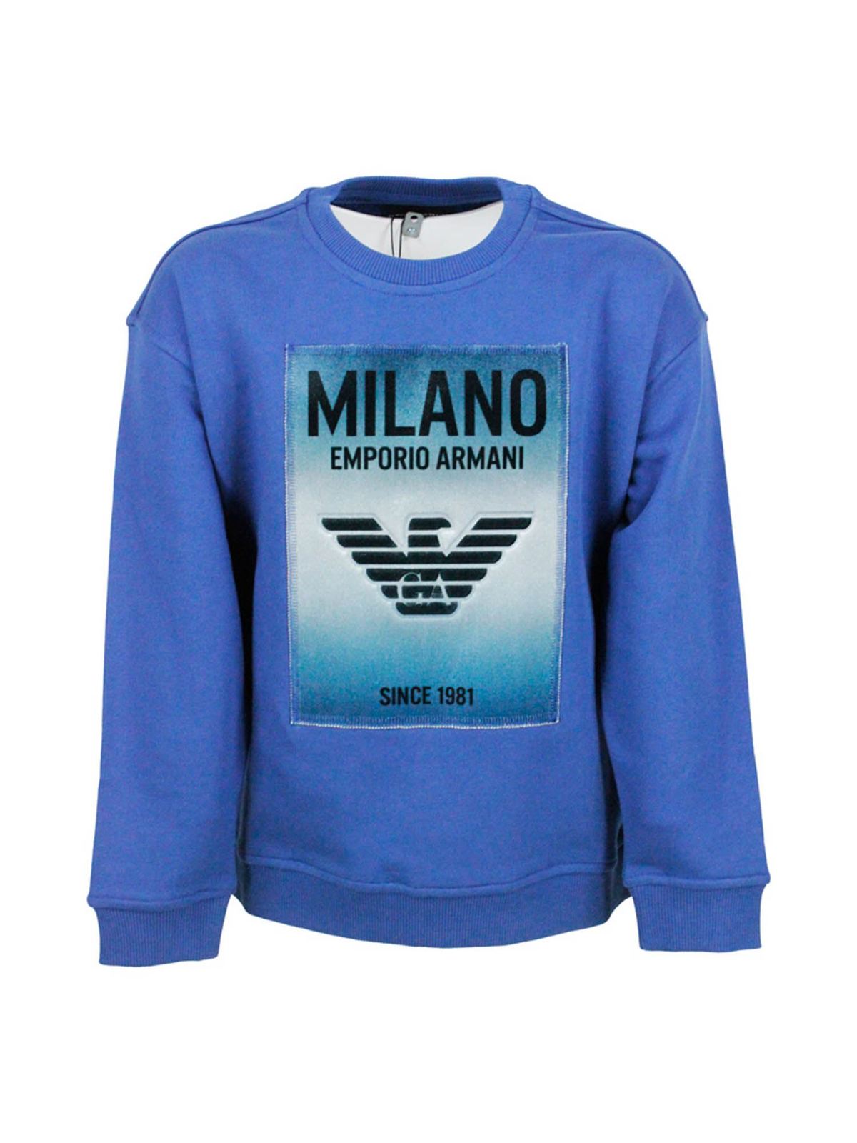 Sweatshirts & Sweaters Emporio Armani - EA Milano maxi patch sweatshirt in  blue - 6H4MM14J3BZ0975
