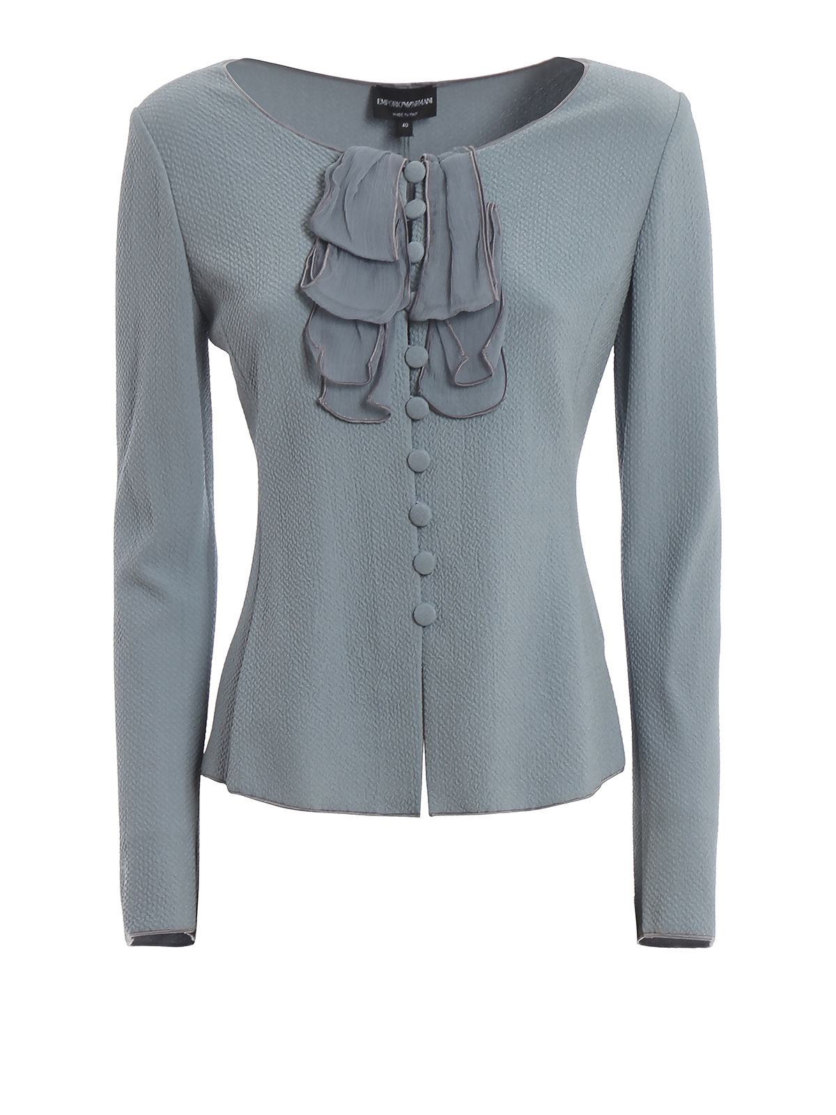 Tailored & Dinner Emporio Armani - Seersucker jacket with silk details -  3G2G6F2JDJZ0713