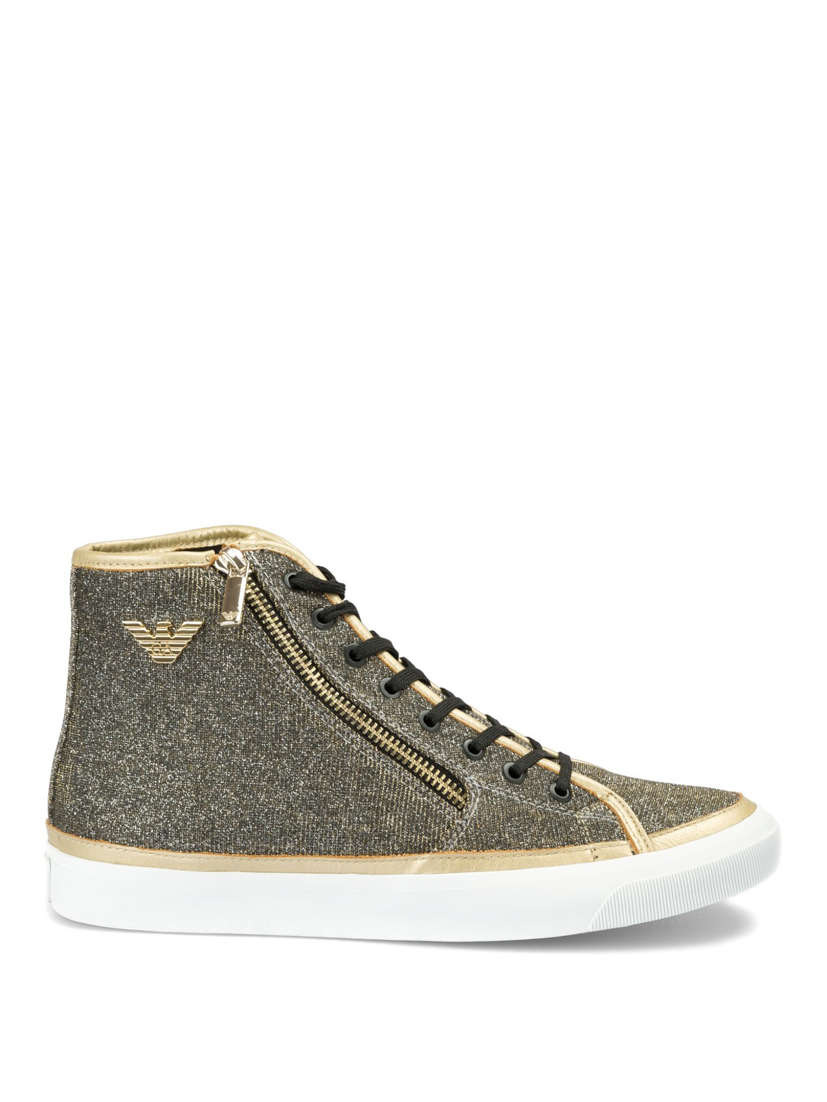 Trainers Emporio Armani - Glittered fabric high top sneakers -  X3Z017XL487K002