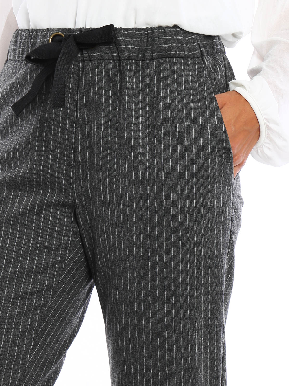 pinstripe casual trousers