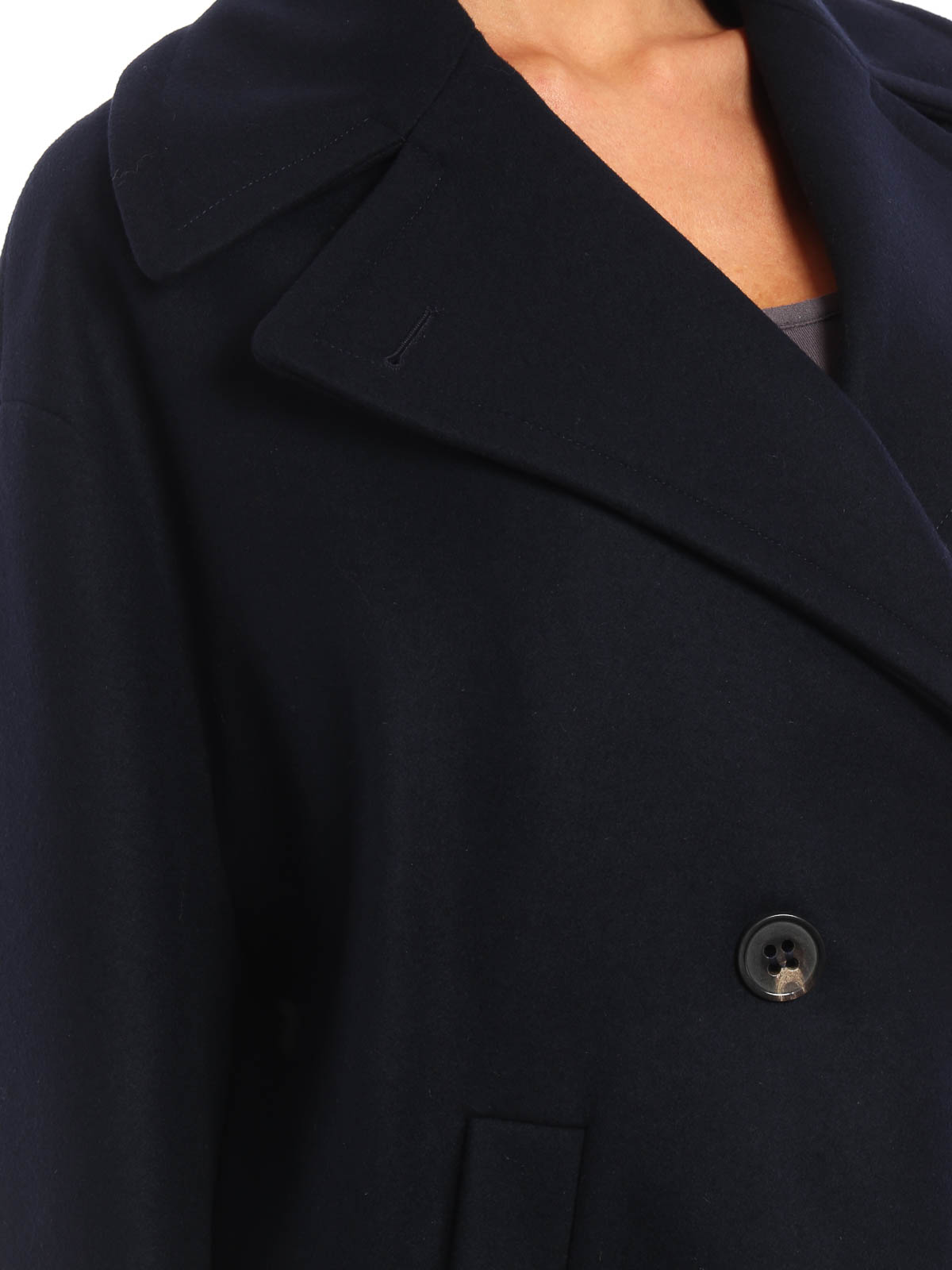 Short coats Erika Cavallini - Ryana wool blend peacoat - E6I503007