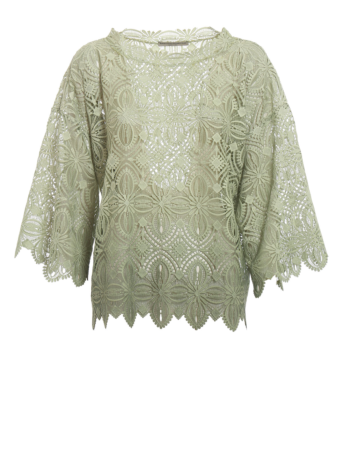 Blouses Ermanno Scervino - Green macramé oversized blouse ...