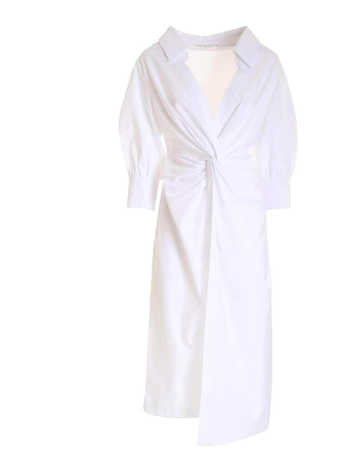 ERMANNO SCERVINO COLLAR DRESS IN WHITE