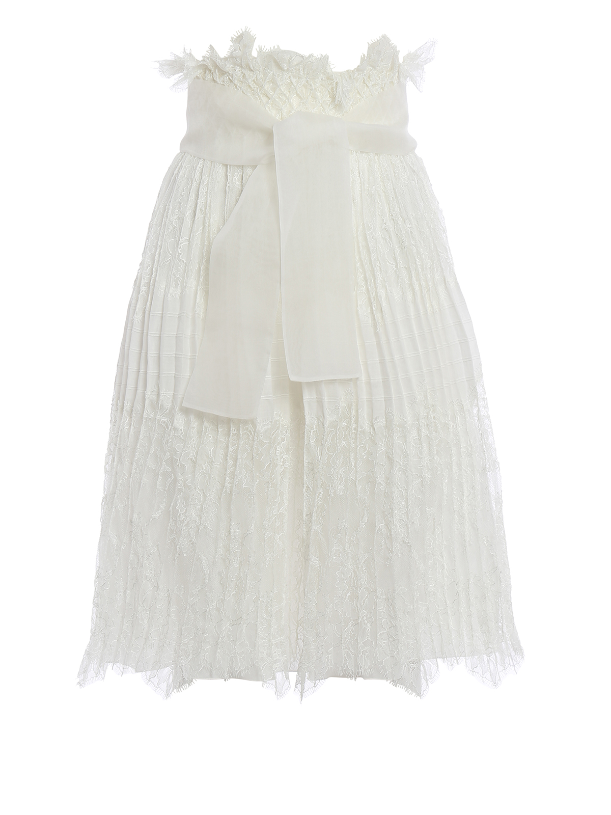 Knee length skirts & Midi Ermanno Scervino - See-through lace pleated ...