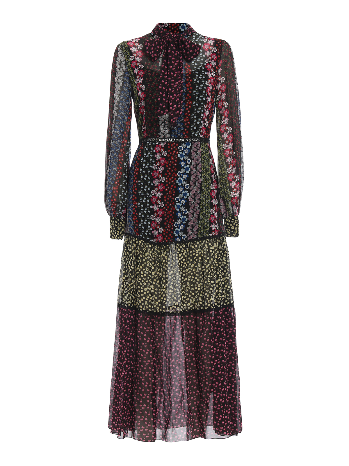 Maxi dresses Ermanno Scervino - Colour block floral print maxi dress