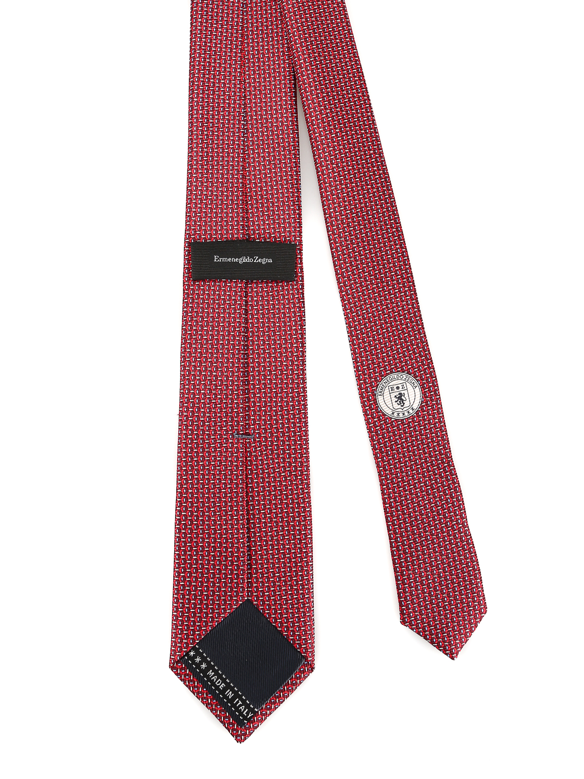 Ties & bow ties Ermenegildo Zegna - Micro pattern dark red silk tie ...