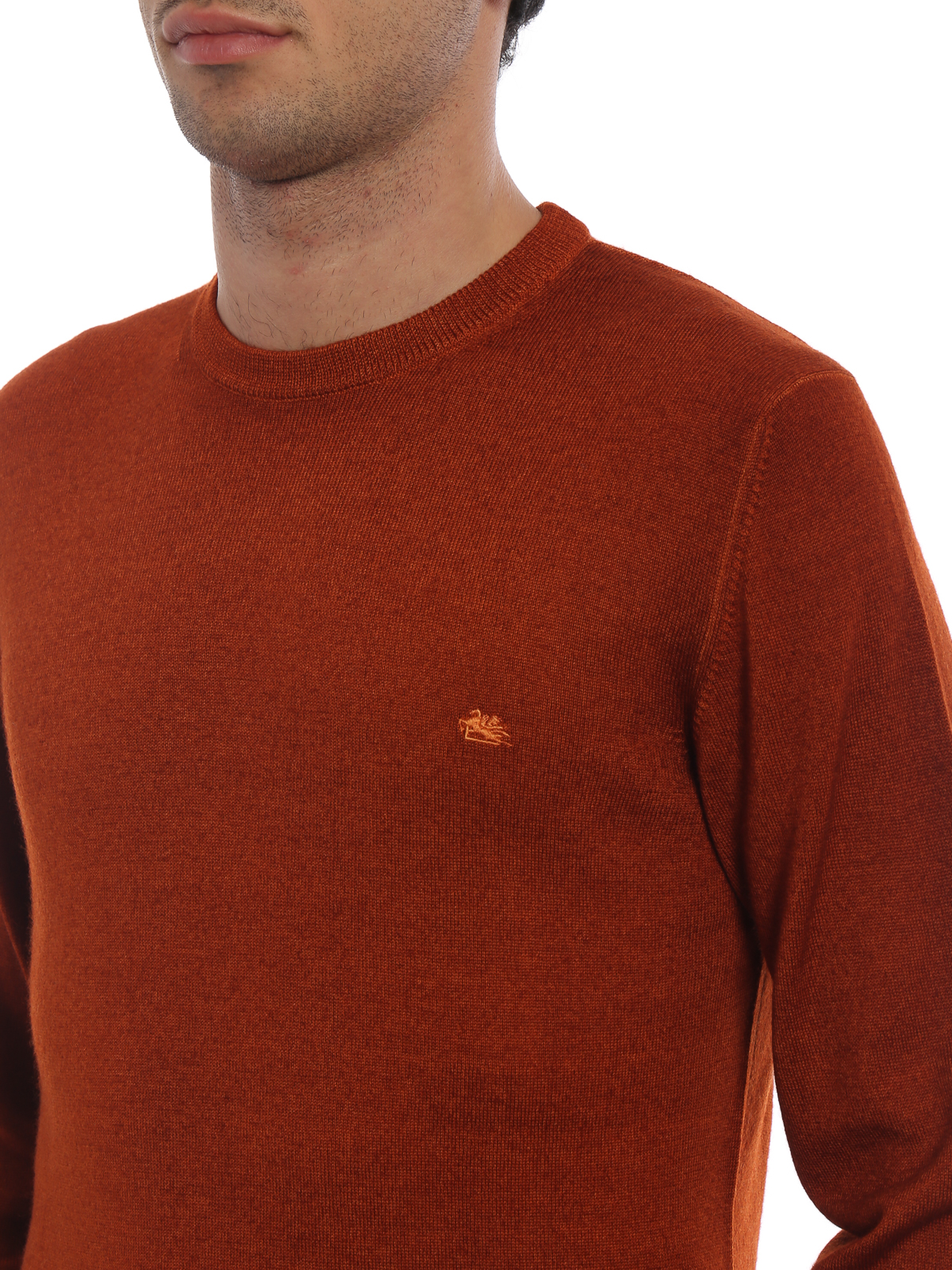 orange crew neck sweater