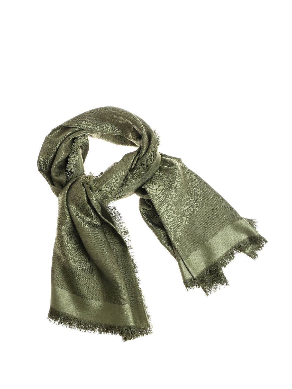 Scarves Etro - Green embroidered shawl - 115205716501 | iKRIX.com