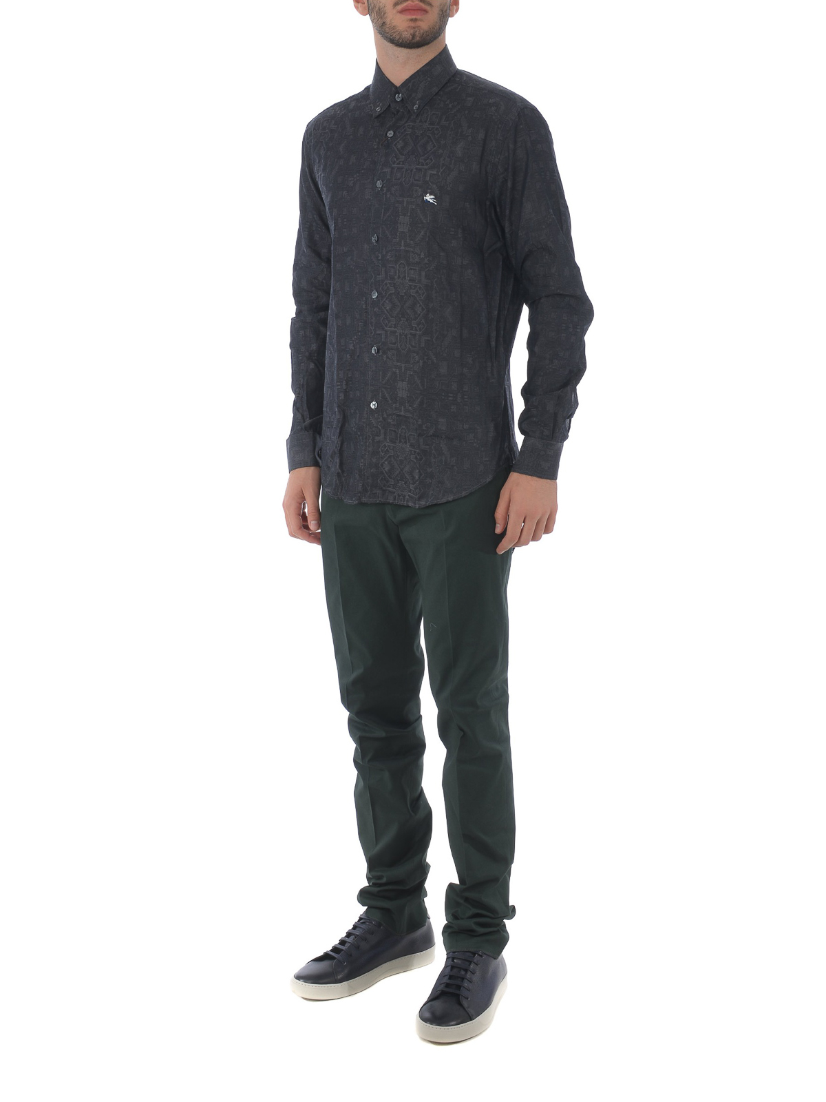 Shirts Etro - Jacquard cotton b/d Mandy slim shirt - 1386431162